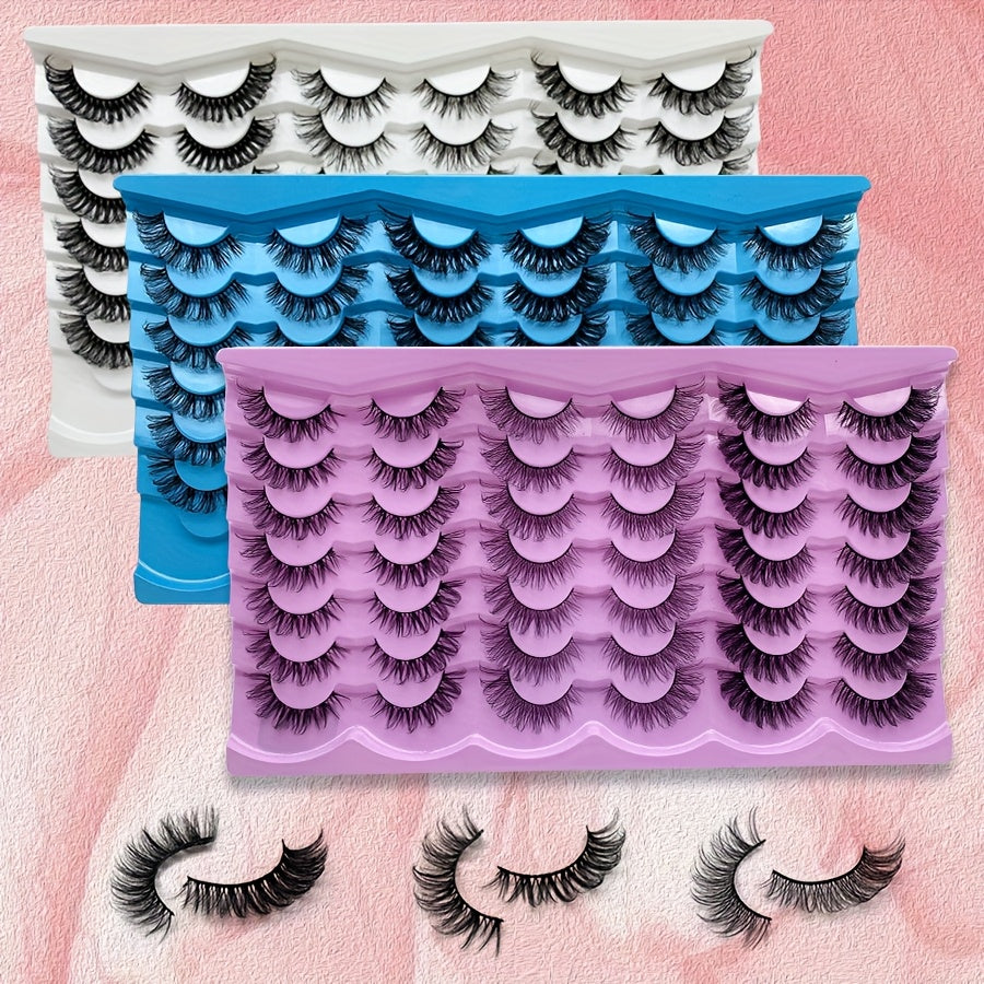63 Pairs of 3pcs Cat Eye Style C Curl D Curl Upgraded Full Pair False Eyelashes Soft and Lightweight Reusable Essential Makeup for Girls Suitable for Beginners Russian False Eyelashes Must-have Item for Birthday Dates, Easter